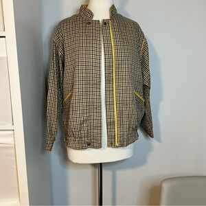 Vintage Reversible Mustard Yellow & Checker Harrington Jacket